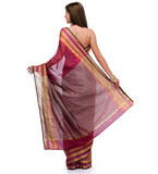 Purple Supernet Banarasi Saree