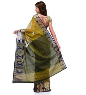 Olive Supernet Banarasi Saree