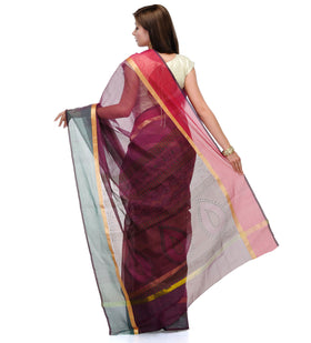 Purple Supernet Banarasi Saree