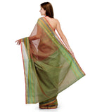 Brown Supernet Banarasi Saree