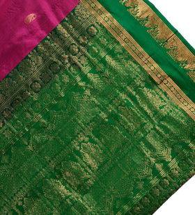 Dark Purple Art Kanchipuram Handloom Silk Saree