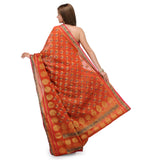 Orange Chanderi Cotton Banarasi Saree