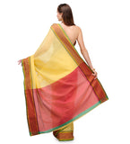 Yellow Chanderi Cotton Banarasi Saree