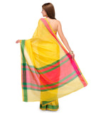 Yellow Chanderi Cotton Banarasi Saree