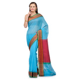 Sky Blue Chanderi Cotton Banarasi Saree