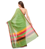 Green Chanderi Cotton Banarasi Saree