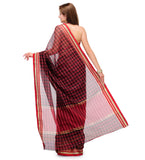 Maroon Chanderi Cotton Banarasi Saree