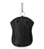 Black Satin Stone and Pearl Beaded Pouch