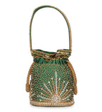 Green Art Silk Stone and Sequin Work Potli Pouch