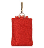 Red Satin Stone & Pearl Beaded Pouch