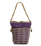 Violet Art Silk Stone and Sequin Work Potli Pouch