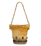 Mustard Velvet Stone and Pearl Work Potli Pouch