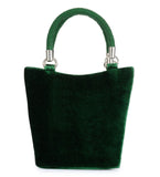 Green Velvet Stone and Pearl Beaded Hand Bag