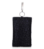 Black Satin Stone & Pearl Beaded Pouch