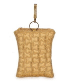 Golden Satin Stone & Pearl Beaded Pouch