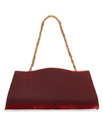 Maroon Art Silk Pearl and Zardosi Embroidery Clutch