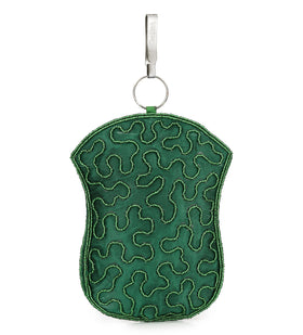 Green Satin Stone and Pearl Beaded Pouch