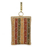 Golden Satin Stone & Pearl Beaded Pouch