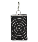 Black Satin Stone and Pearl Beaded Pouch