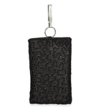 Black Satin Stone and Pearl Beaded Pouch