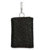 Black Satin Stone and Pearl Studded Pouch