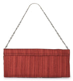 Maroon Art Silk Zari Patch Work Clutch