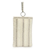 Off White Satin Stone and Pearl Beaded Pouch