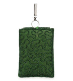 Green Satin Stone and Pearl Studded Pouch