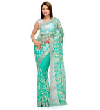 Sea Green Net Saree