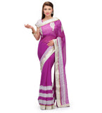 Purple Faux Chiffon Saree