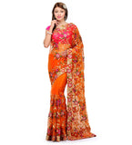 Orange Net Saree with Resham Work