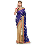 Royal Blue Viscose & Net Saree