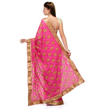 Magenta Faux Chiffon Saree