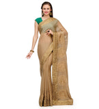 Fawn Faux Chiffon Saree