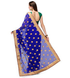 Royal Blue Faux Chiffon Saree