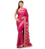 Magenta Faux Chiffon Saree