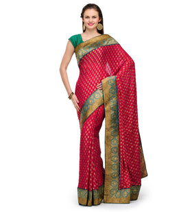 Magenta Viscose Saree