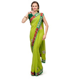 Green Faux Georgette Saree