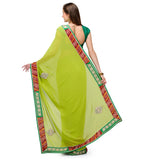 Green Faux Georgette Saree