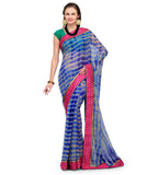 Blue Faux Georgette Saree