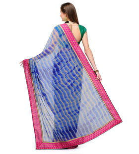 Blue Faux Georgette Saree