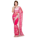 Rose Net Saree with Resham Work