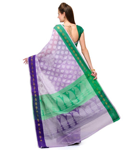 Lilac Cotton Blend Banarasi Saree