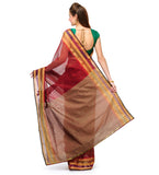 Maroon Supernet Banarasi Saree