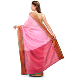 Pink Chanderi Cotton Banarasi Saree