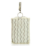 Off White Satin Stone and Pearl Beaded Pouch