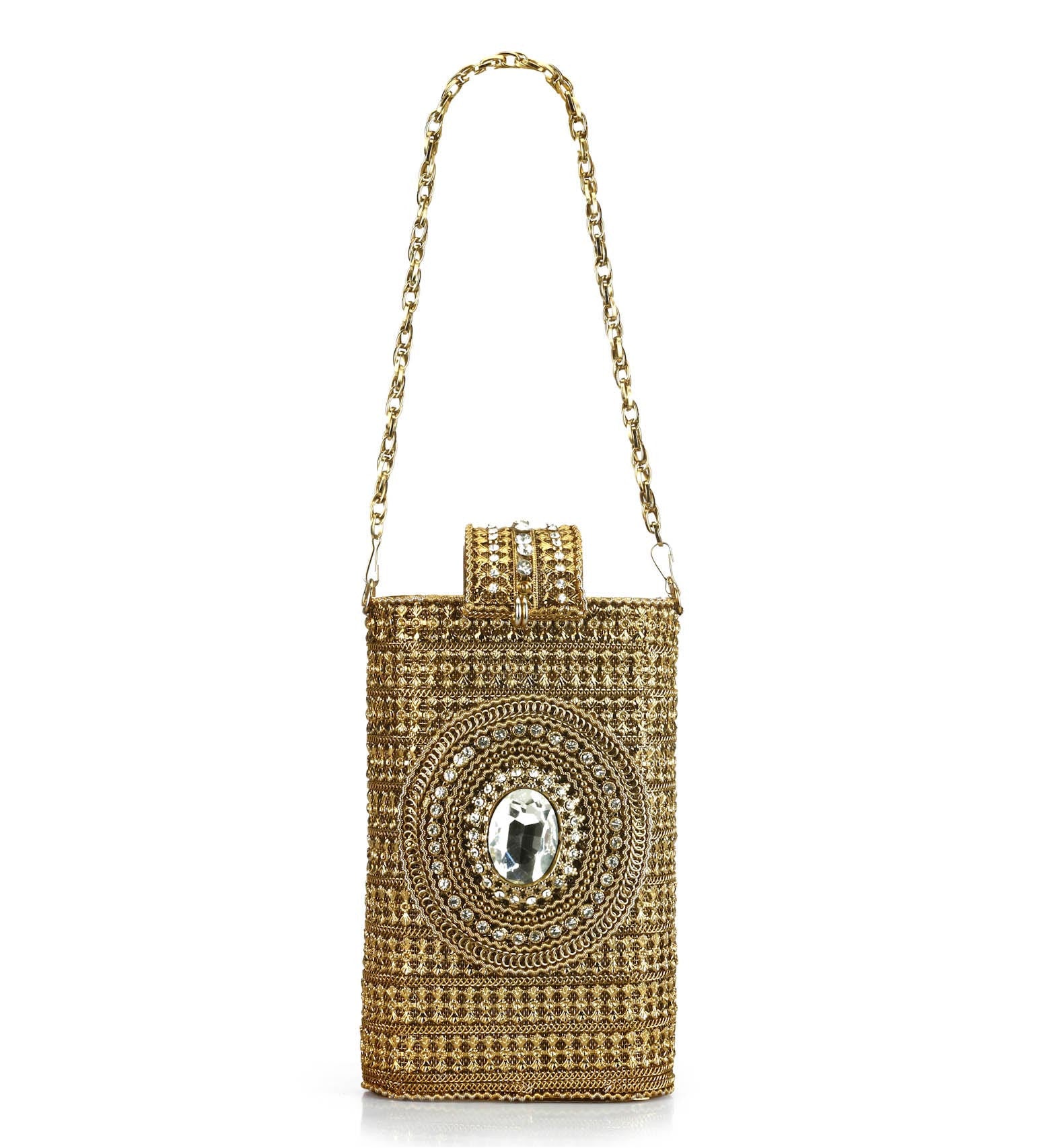 Golden Stone Studded Pouch