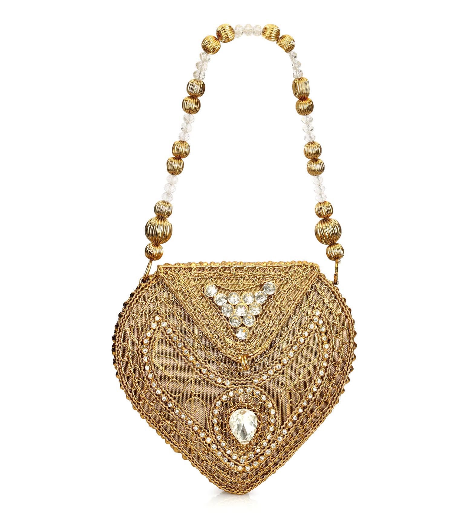 Golden Stone Studded Clutch