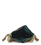 Green Satin Stone and Sequin Beaded Potli Pouch