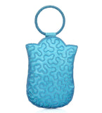 Blue Satin Stone and Pearl Beaded Pouch